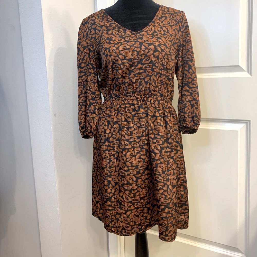 BeBopLeopard Long sleeve Mini Dress
